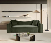 Destin 91" Velvet Upholstered Upholstered Sofa in Green - 44052Green-S