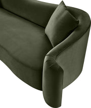 Destin 91" Velvet Upholstered Upholstered Sofa in Green - 44052Green-S