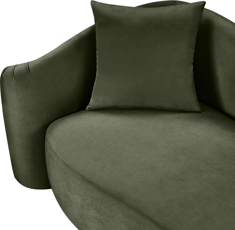 Destin 91" Velvet Upholstered Upholstered Sofa in Green - 44052Green-S
