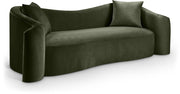 Destin 91" Velvet Upholstered Upholstered Sofa in Green - 44052Green-S