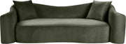Destin 91" Velvet Upholstered Upholstered Sofa in Green - 44052Green-S