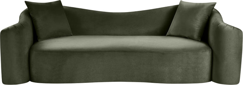 Destin 91" Velvet Upholstered Upholstered Sofa in Green - 44052Green-S