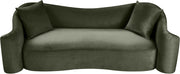 Destin 91" Velvet Upholstered Upholstered Sofa in Green - 44052Green-S