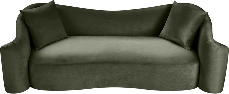 Destin 91" Velvet Upholstered Upholstered Sofa in Green - 44052Green-S