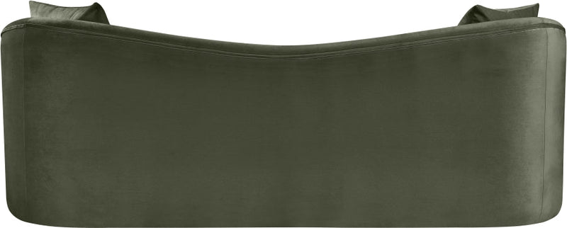 Destin 91" Velvet Upholstered Upholstered Sofa in Green - 44052Green-S