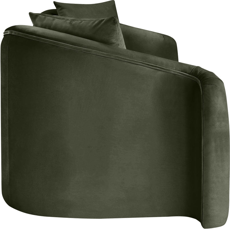 Destin 91" Velvet Upholstered Upholstered Sofa in Green - 44052Green-S