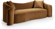 Destin 91" Velvet Upholstered Upholstered Sofa in Saddle - 44052Saddle-S