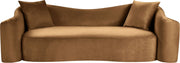 Destin 91" Velvet Upholstered Upholstered Sofa in Saddle - 44052Saddle-S