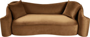 Destin 91" Velvet Upholstered Upholstered Sofa in Saddle - 44052Saddle-S