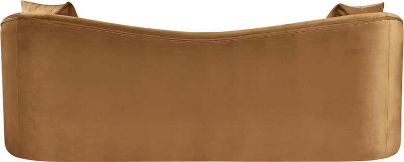 Destin 91" Velvet Upholstered Upholstered Sofa in Saddle - 44052Saddle-S