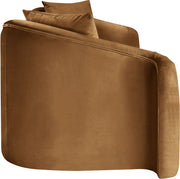 Destin 91" Velvet Upholstered Upholstered Sofa in Saddle - 44052Saddle-S