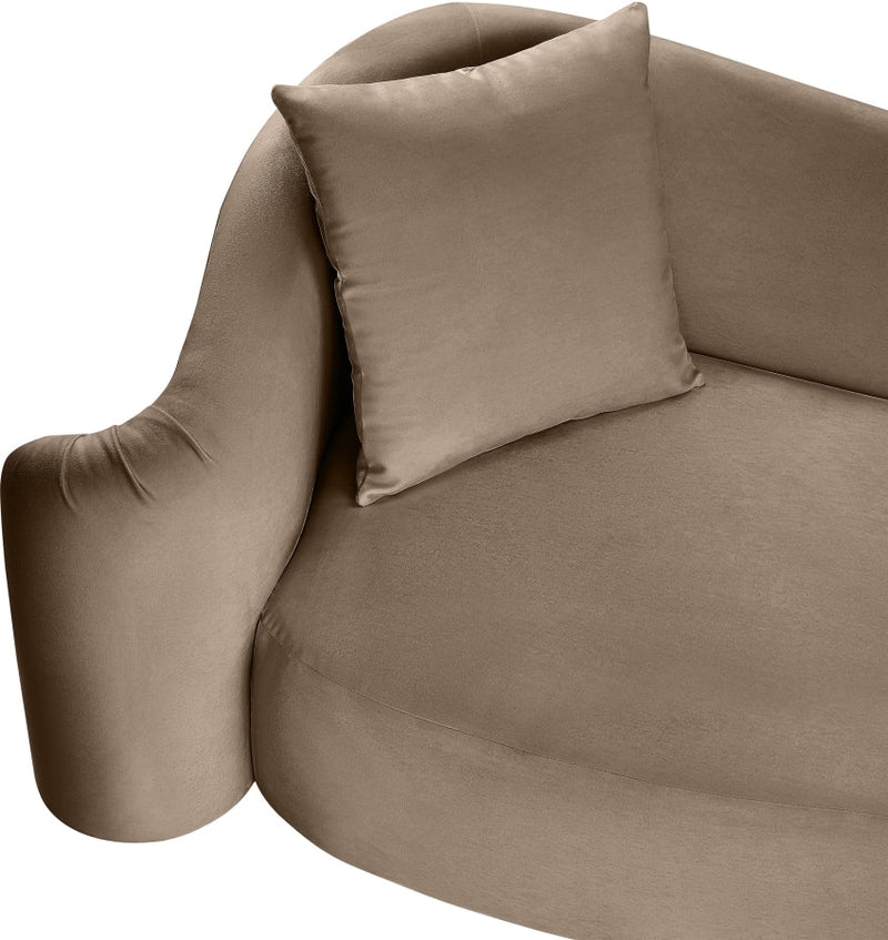 Destin 91" Velvet Upholstered Upholstered Sofa in Taupe - 44052Taupe-S