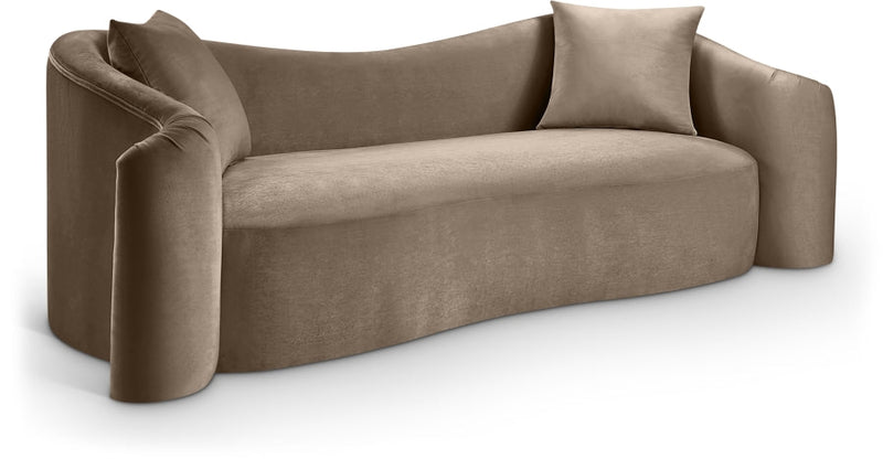 Destin 91" Velvet Upholstered Upholstered Sofa in Taupe - 44052Taupe-S