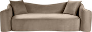 Destin 91" Velvet Upholstered Upholstered Sofa in Taupe - 44052Taupe-S