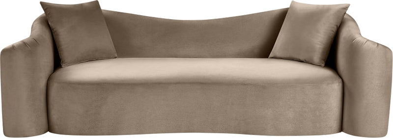 Destin 91" Velvet Upholstered Upholstered Sofa in Taupe - 44052Taupe-S