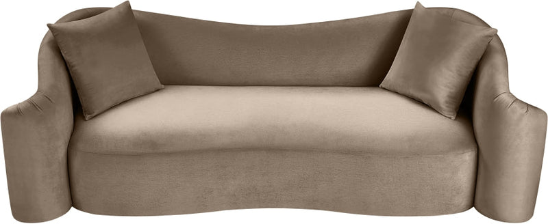 Destin 91" Velvet Upholstered Upholstered Sofa in Taupe - 44052Taupe-S