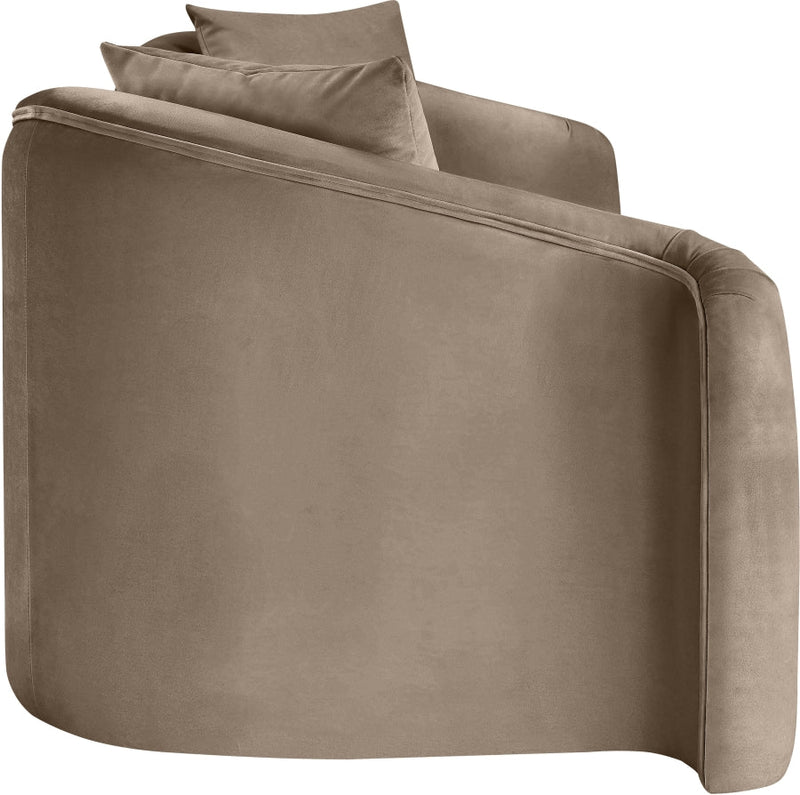 Destin 91" Velvet Upholstered Upholstered Sofa in Taupe - 44052Taupe-S