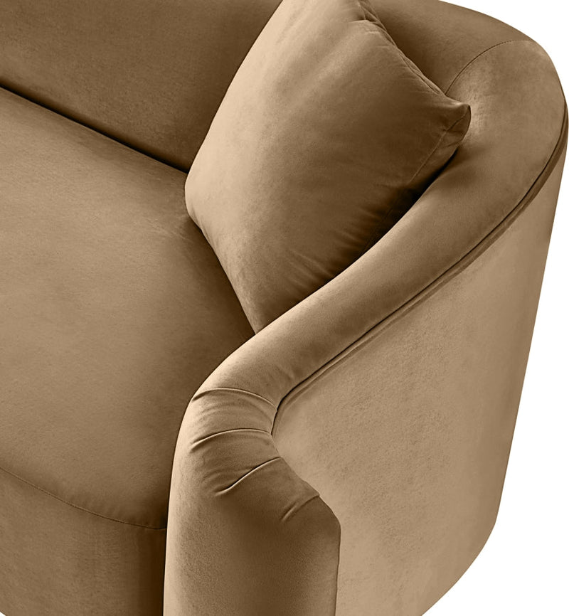 Destin Velvet Upholstered Accent Chair in Beige - 44052Beige-C