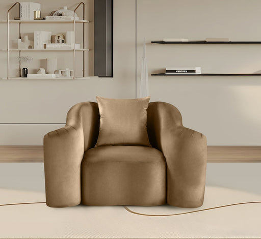 Destin Velvet Upholstered Accent Chair in Beige - 44052Beige-C