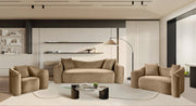 Destin Velvet Upholstered Accent Chair in Beige - 44052Beige-C