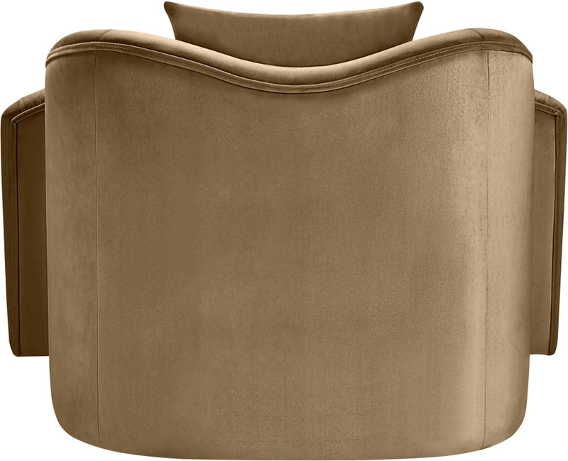 Destin Velvet Upholstered Accent Chair in Beige - 44052Beige-C