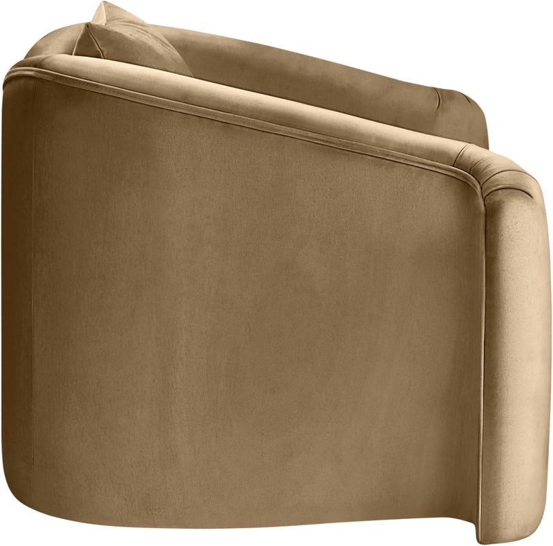 Destin Velvet Upholstered Accent Chair in Beige - 44052Beige-C