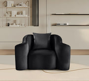 Destin Velvet Upholstered Accent Chair in Black - 44052Black-C