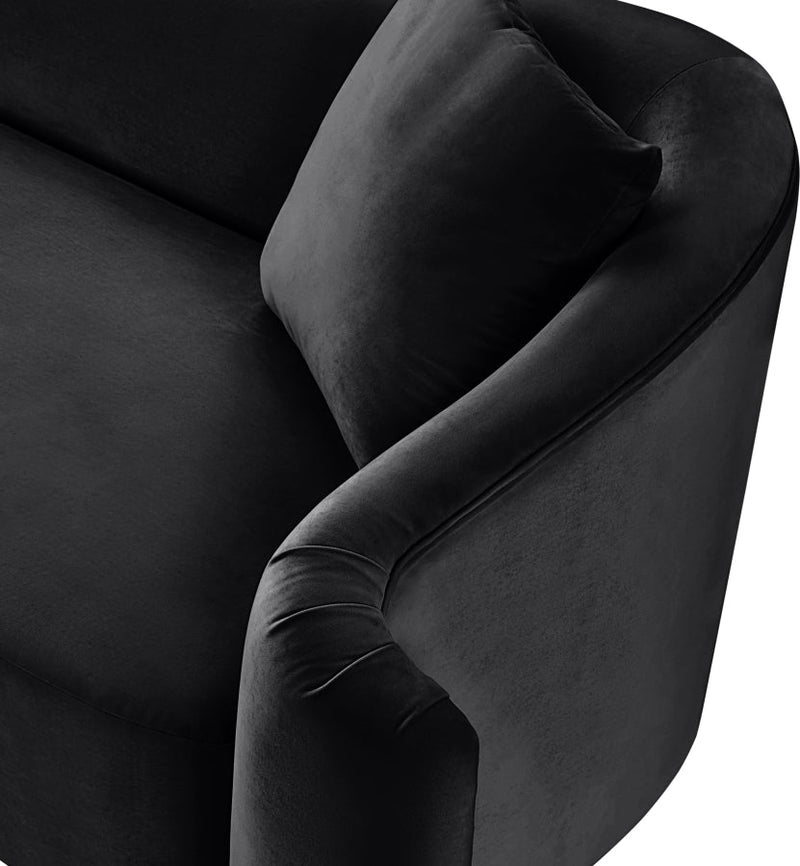 Destin Velvet Upholstered Accent Chair in Black - 44052Black-C