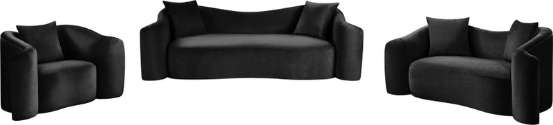 Destin Velvet Upholstered Accent Chair in Black - 44052Black-C