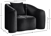 Destin Velvet Upholstered Accent Chair in Black - 44052Black-C