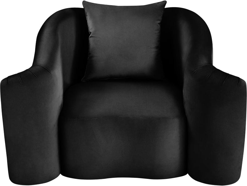 Destin Velvet Upholstered Accent Chair in Black - 44052Black-C
