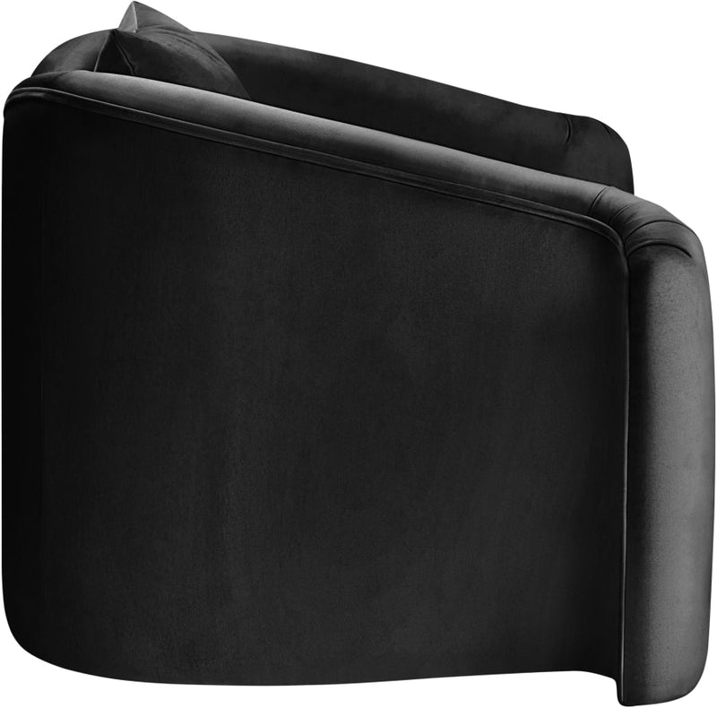 Destin Velvet Upholstered Accent Chair in Black - 44052Black-C