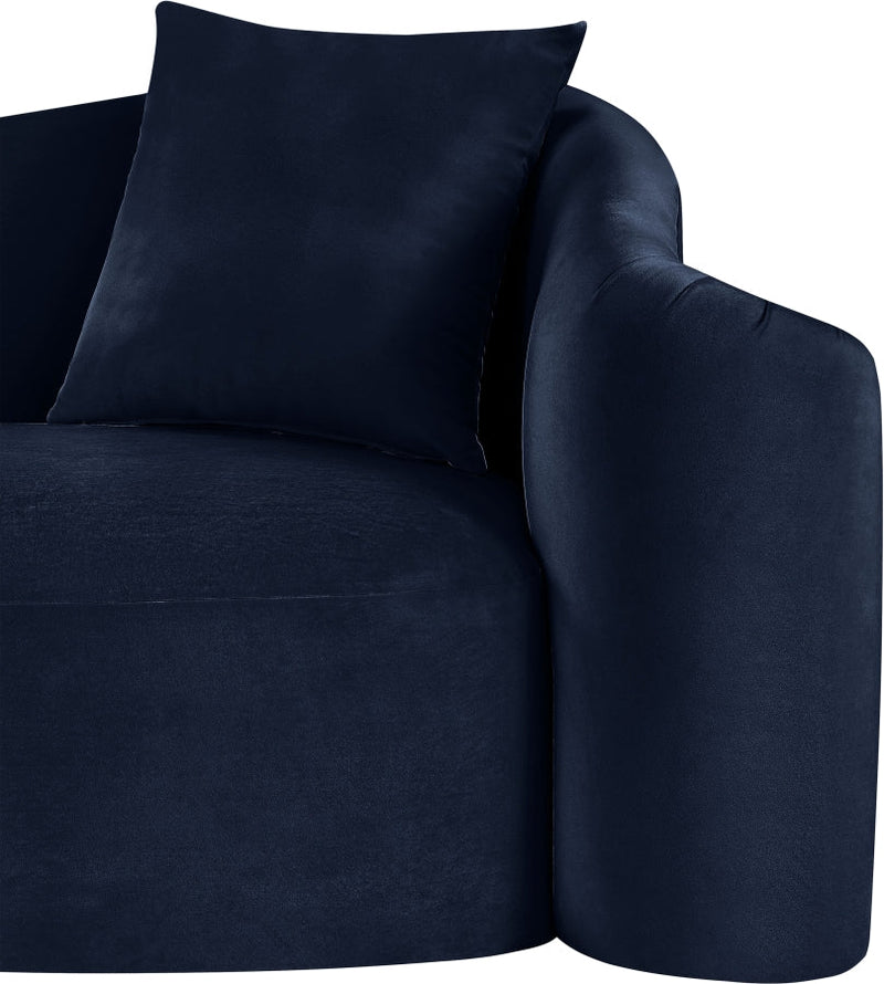 Destin Velvet Upholstered Accent Chair in Blue - 44052Navy-C