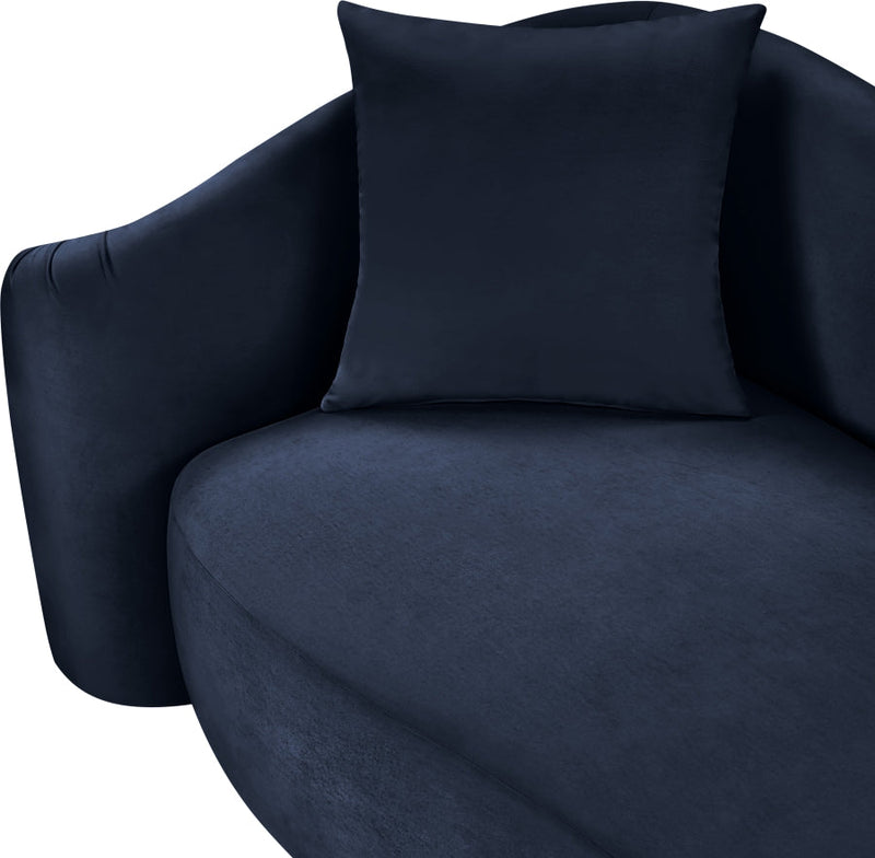 Destin Velvet Upholstered Accent Chair in Blue - 44052Navy-C