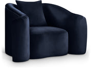 Destin Velvet Upholstered Accent Chair in Blue - 44052Navy-C