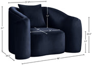 Destin Velvet Upholstered Accent Chair in Blue - 44052Navy-C