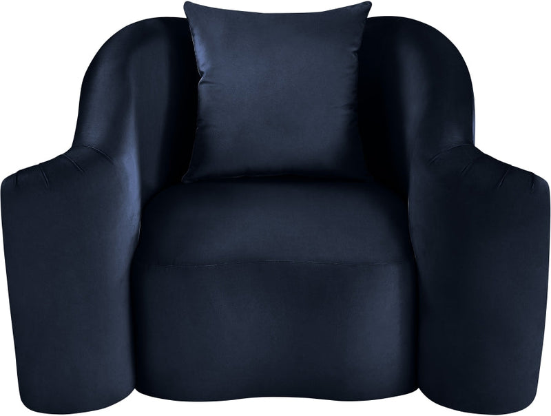 Destin Velvet Upholstered Accent Chair in Blue - 44052Navy-C