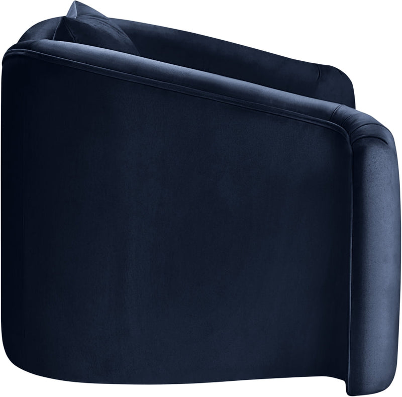 Destin Velvet Upholstered Accent Chair in Blue - 44052Navy-C