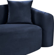 Destin Velvet Upholstered Accent Chair in Blue - 44052Navy-C