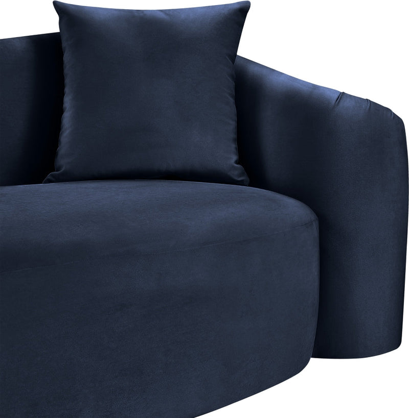 Destin Velvet Upholstered Accent Chair in Blue - 44052Navy-C