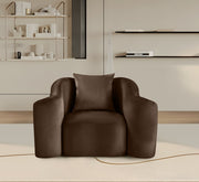 Destin Velvet Upholstered Accent Chair in Brown - 44052Brown-C