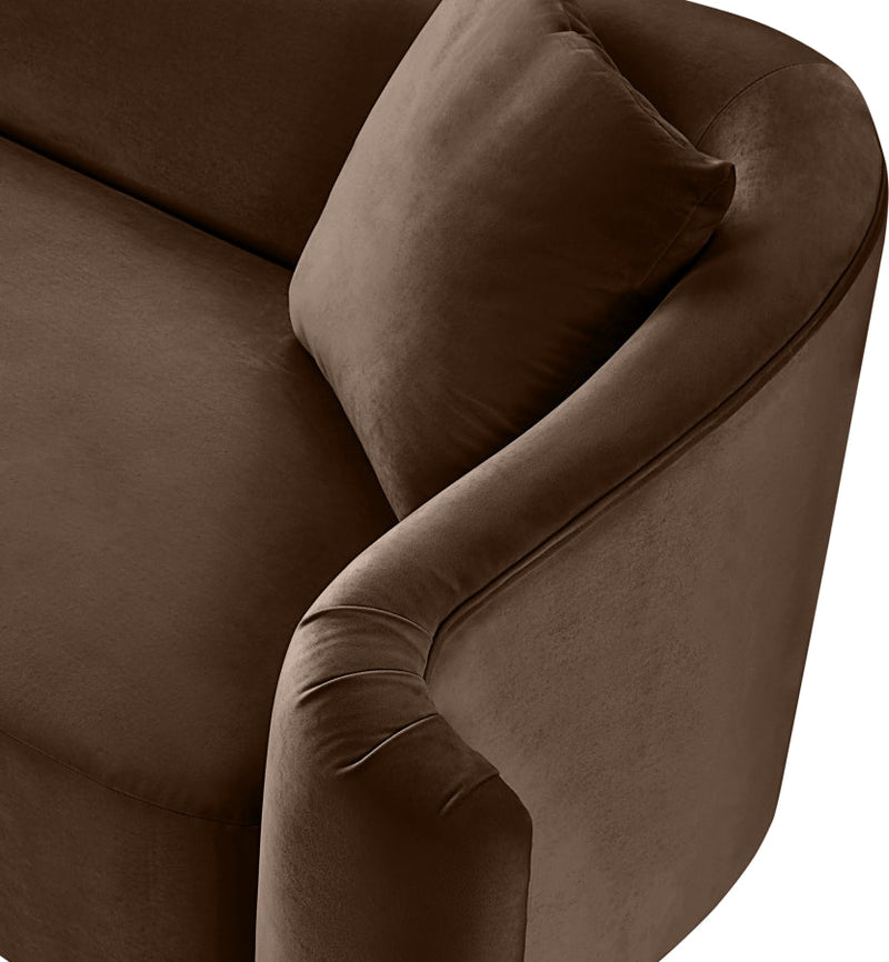 Destin Velvet Upholstered Accent Chair in Brown - 44052Brown-C