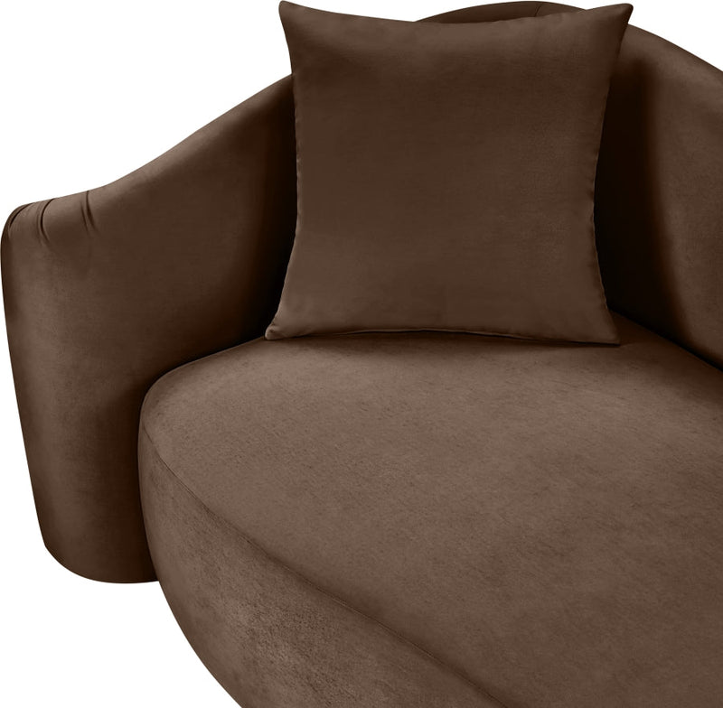 Destin Velvet Upholstered Accent Chair in Brown - 44052Brown-C