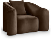 Destin Velvet Upholstered Accent Chair in Brown - 44052Brown-C