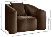 Destin Velvet Upholstered Accent Chair in Brown - 44052Brown-C