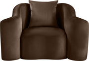 Destin Velvet Upholstered Accent Chair in Brown - 44052Brown-C