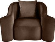 Destin Velvet Upholstered Accent Chair in Brown - 44052Brown-C