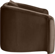 Destin Velvet Upholstered Accent Chair in Brown - 44052Brown-C
