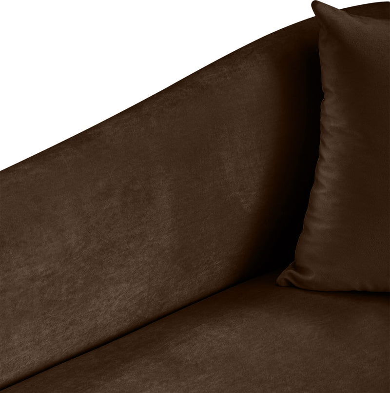 Destin Velvet Upholstered Accent Chair in Brown - 44052Brown-C