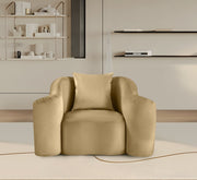 Destin Velvet Upholstered Accent Chair in Camel - 44052Camel-C